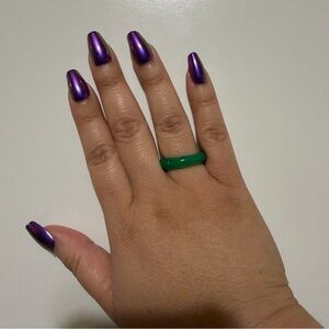 Green Thin Band Jade Ring